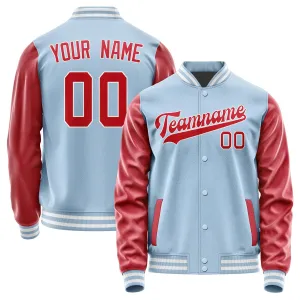 Custom Light Blue Red Jacket