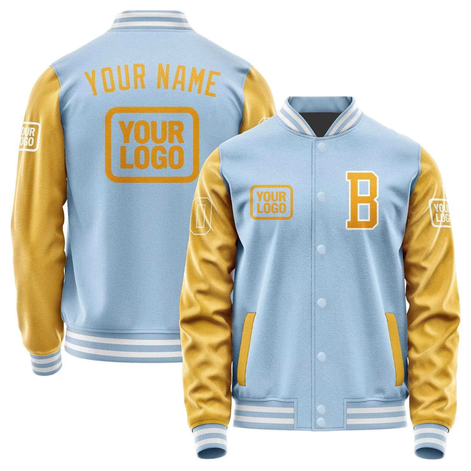 Custom Light Blue Yellow Jacket