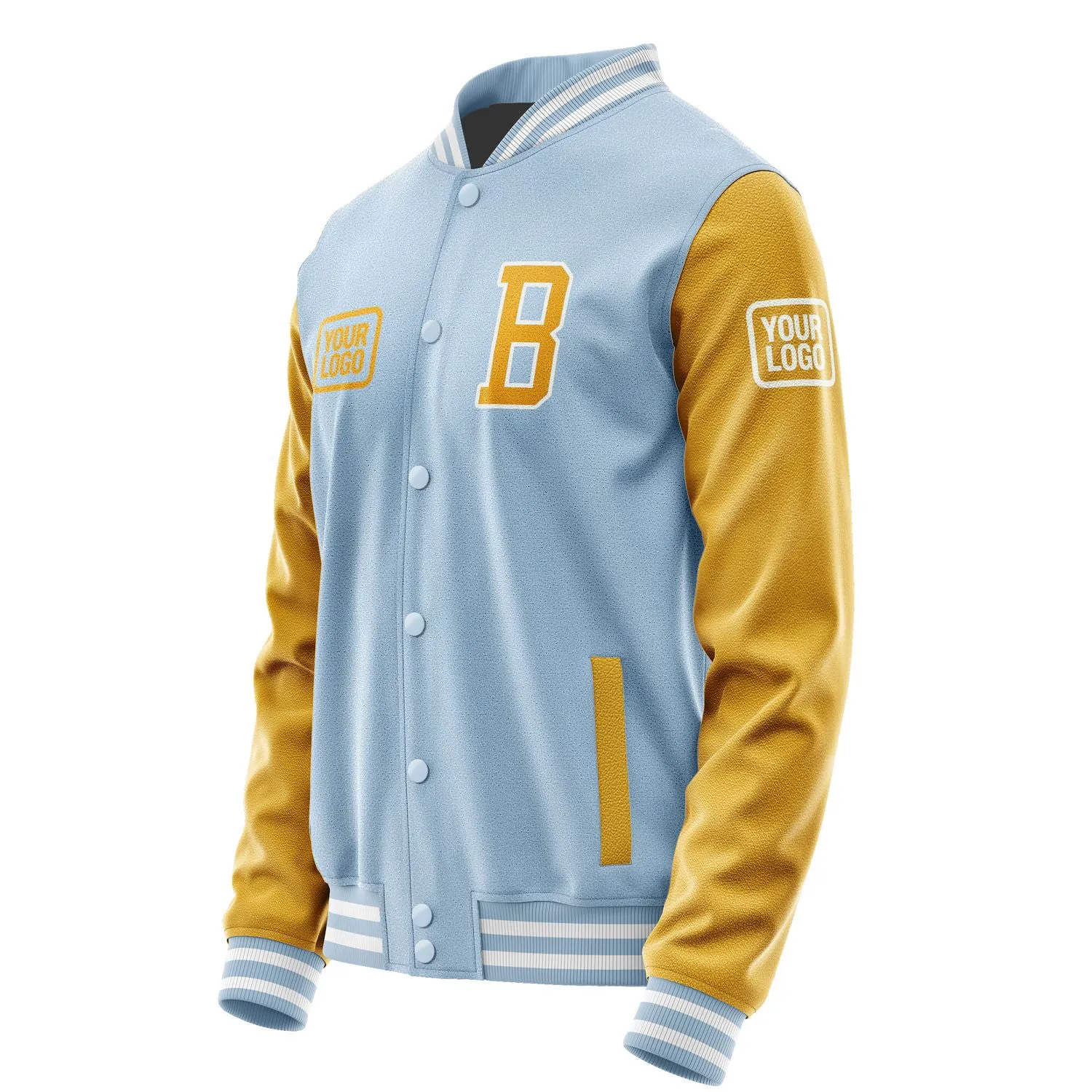 Custom Light Blue Yellow Jacket