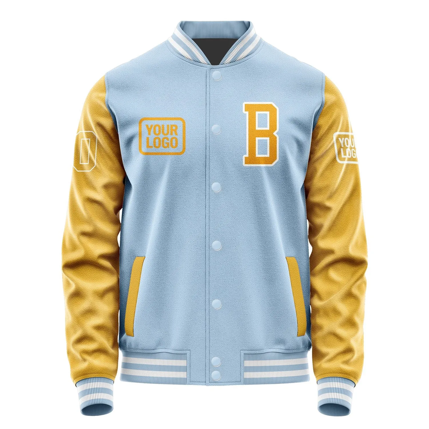 Custom Light Blue Yellow Jacket
