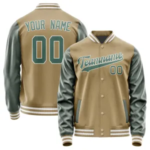 Custom Light Khaki Blue Green Jacket