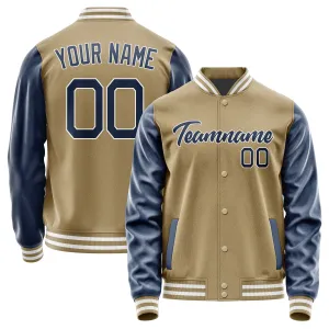 Custom Light Khaki Blue Jacket