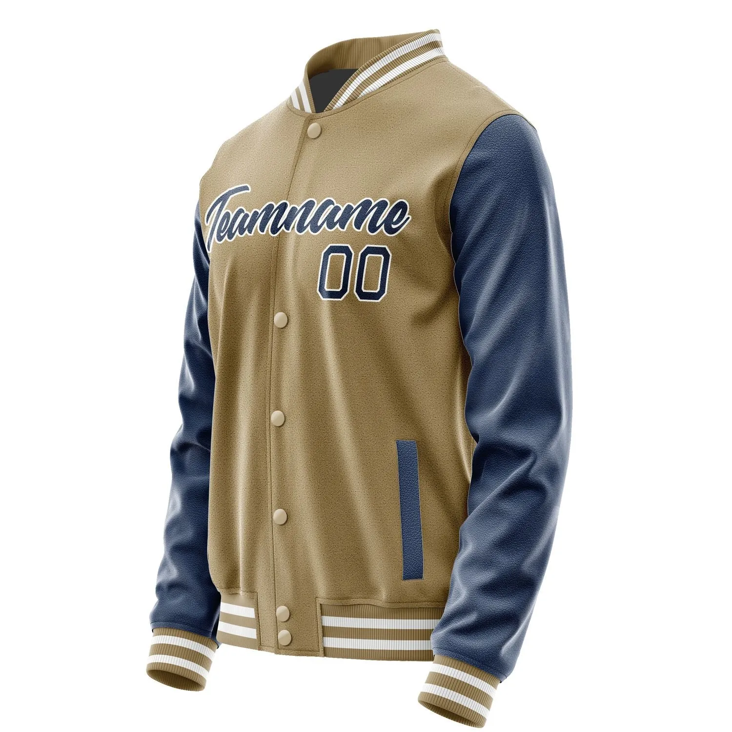 Custom Light Khaki Blue Jacket
