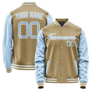 Custom Light Khaki Light Blue Jacket
