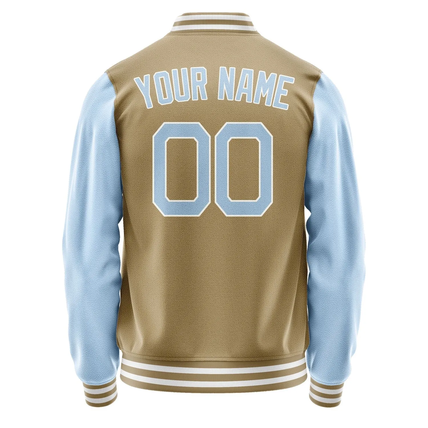 Custom Light Khaki Light Blue Jacket