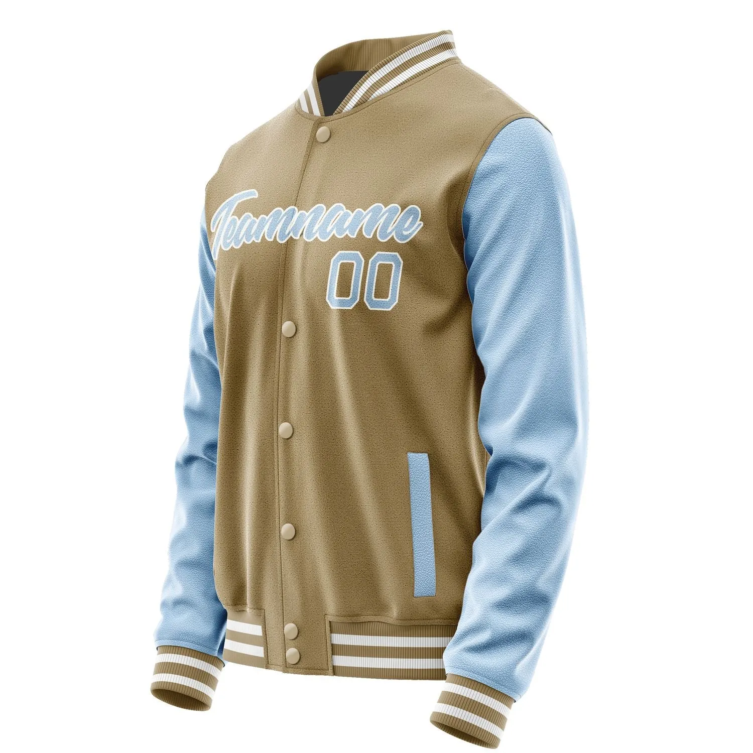 Custom Light Khaki Light Blue Jacket