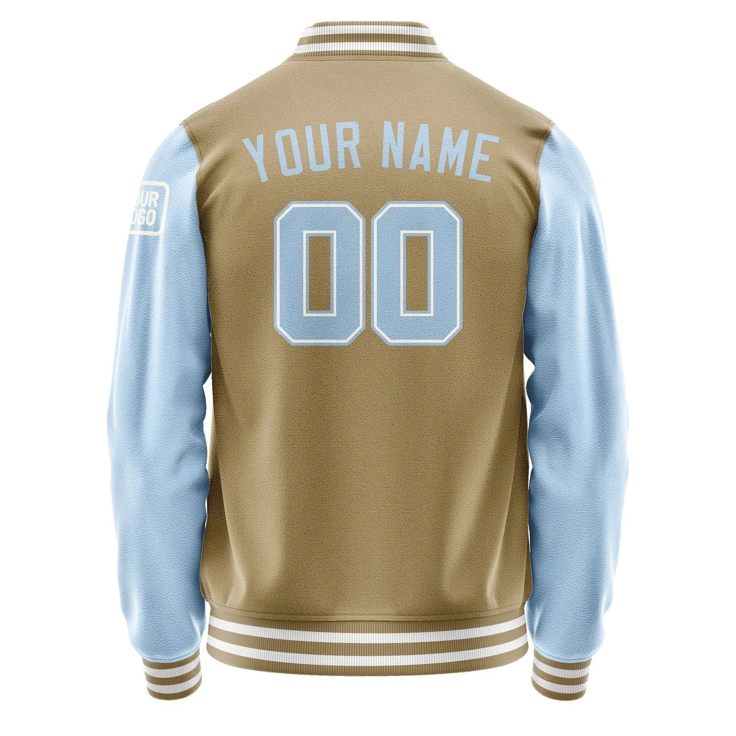 Custom Light Khaki Light Blue Jacket