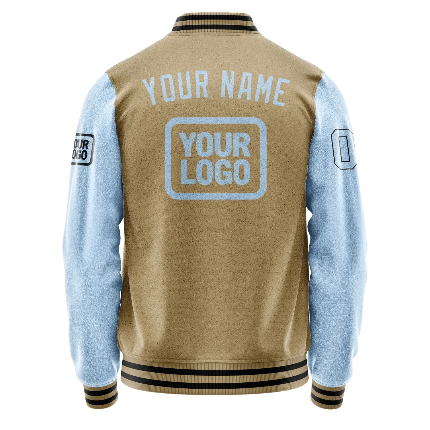 Custom Light Khaki Light Blue Jacket