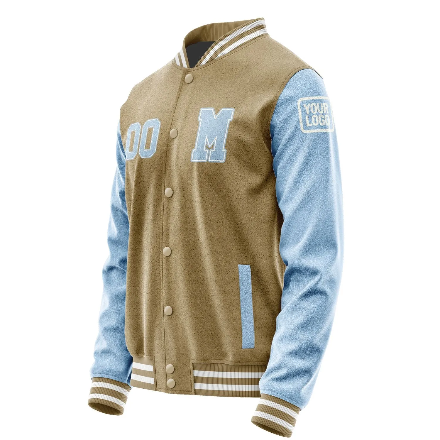 Custom Light Khaki Light Blue Jacket