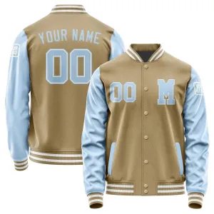 Custom Light Khaki Light Blue Jacket