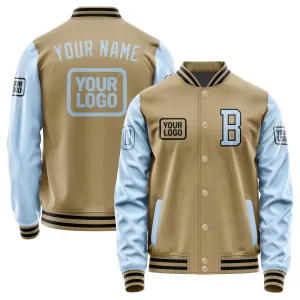 Custom Light Khaki Light Blue Jacket
