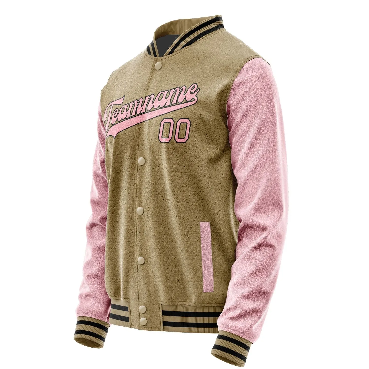Custom Light Khaki Light Pink Jacket