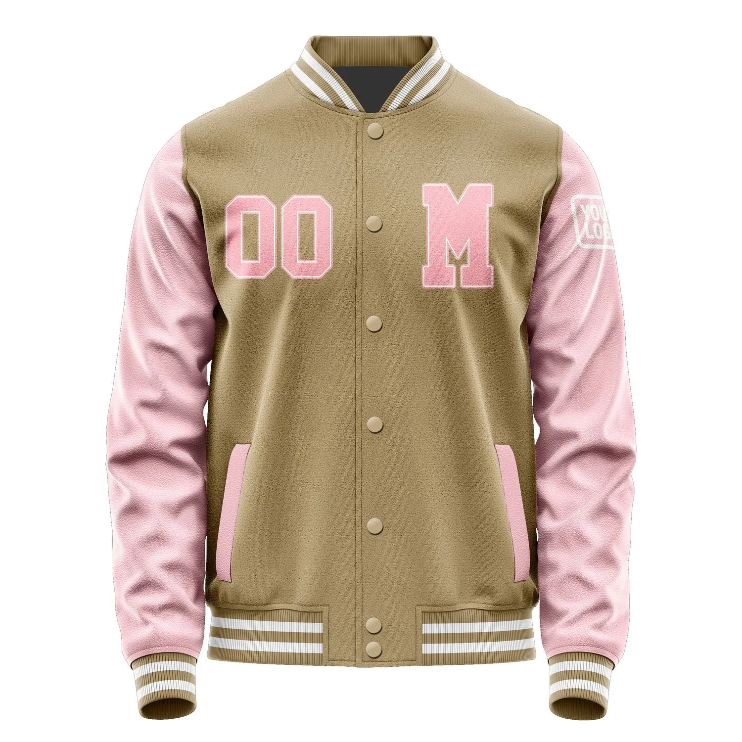 Custom Light Khaki Light Pink Jacket