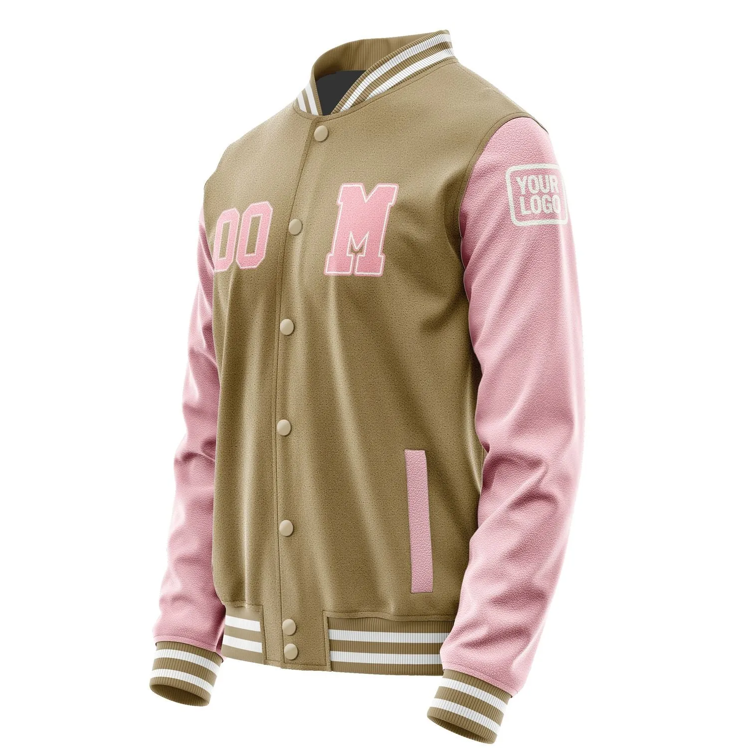 Custom Light Khaki Light Pink Jacket