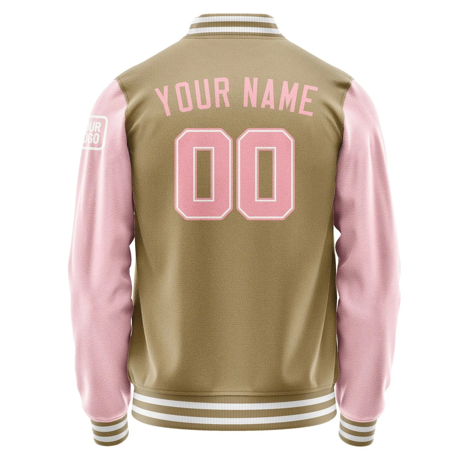 Custom Light Khaki Light Pink Jacket
