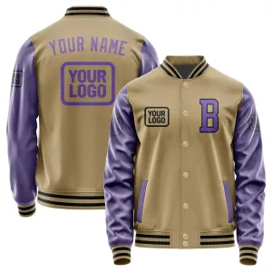 Custom Light Khaki Light Purple Jacket