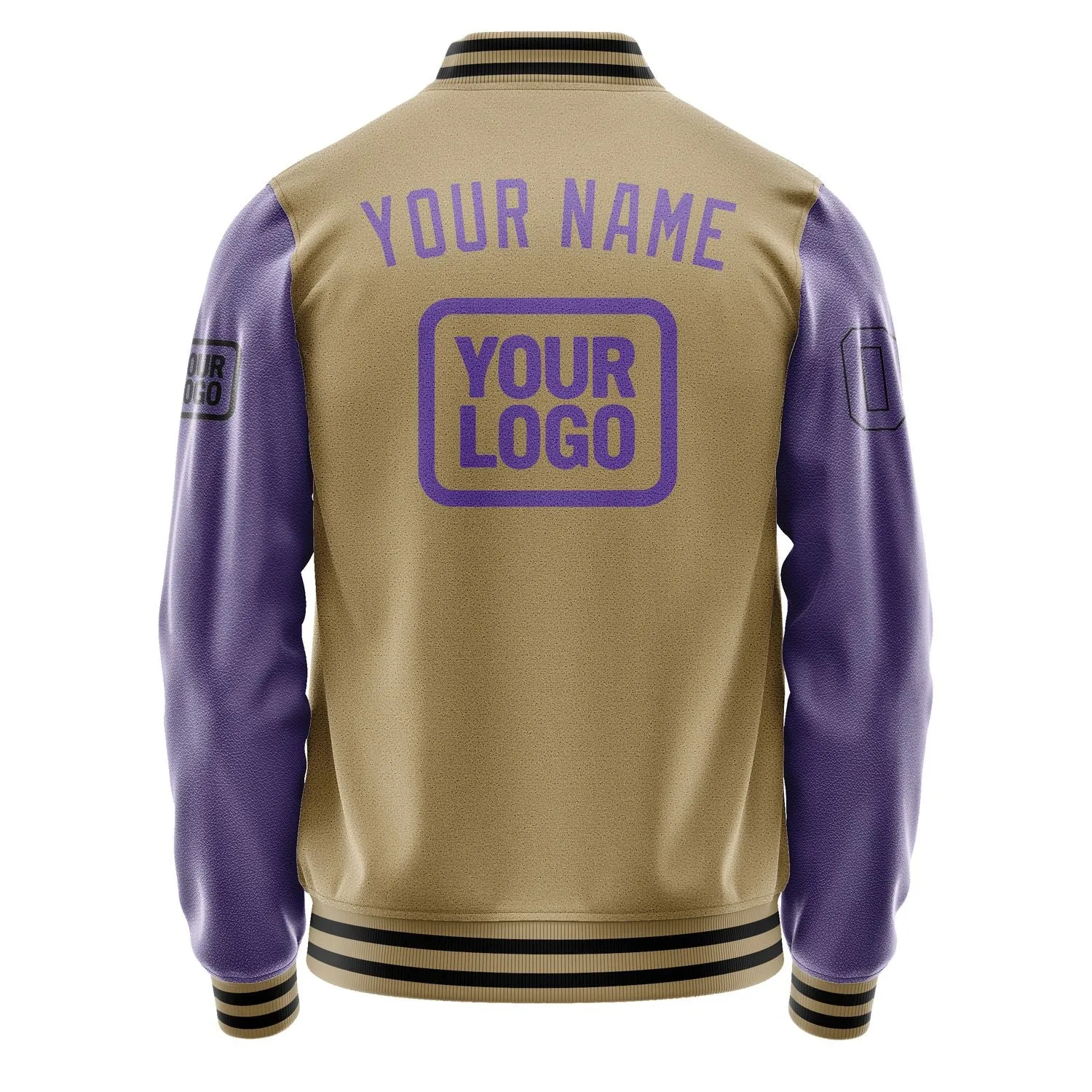 Custom Light Khaki Light Purple Jacket