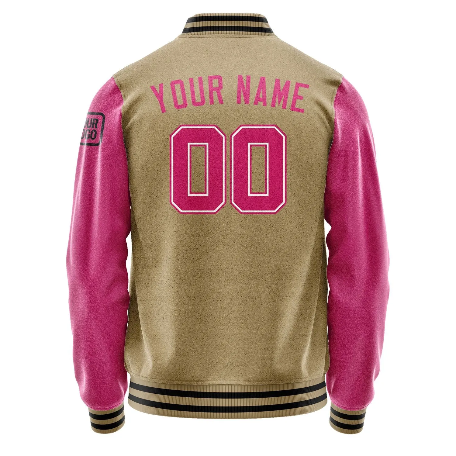 Custom Light Khaki Pink Jacket