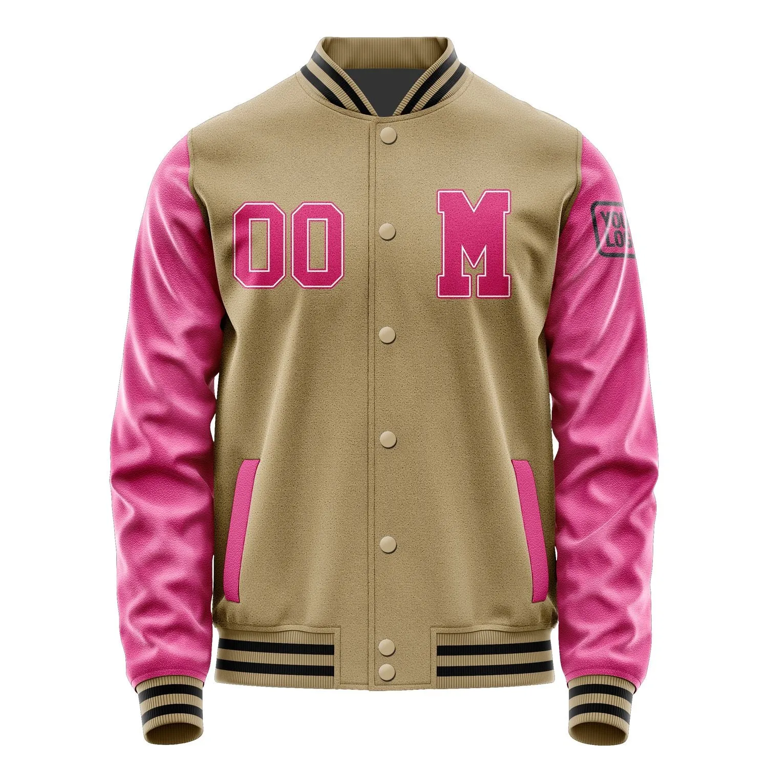 Custom Light Khaki Pink Jacket