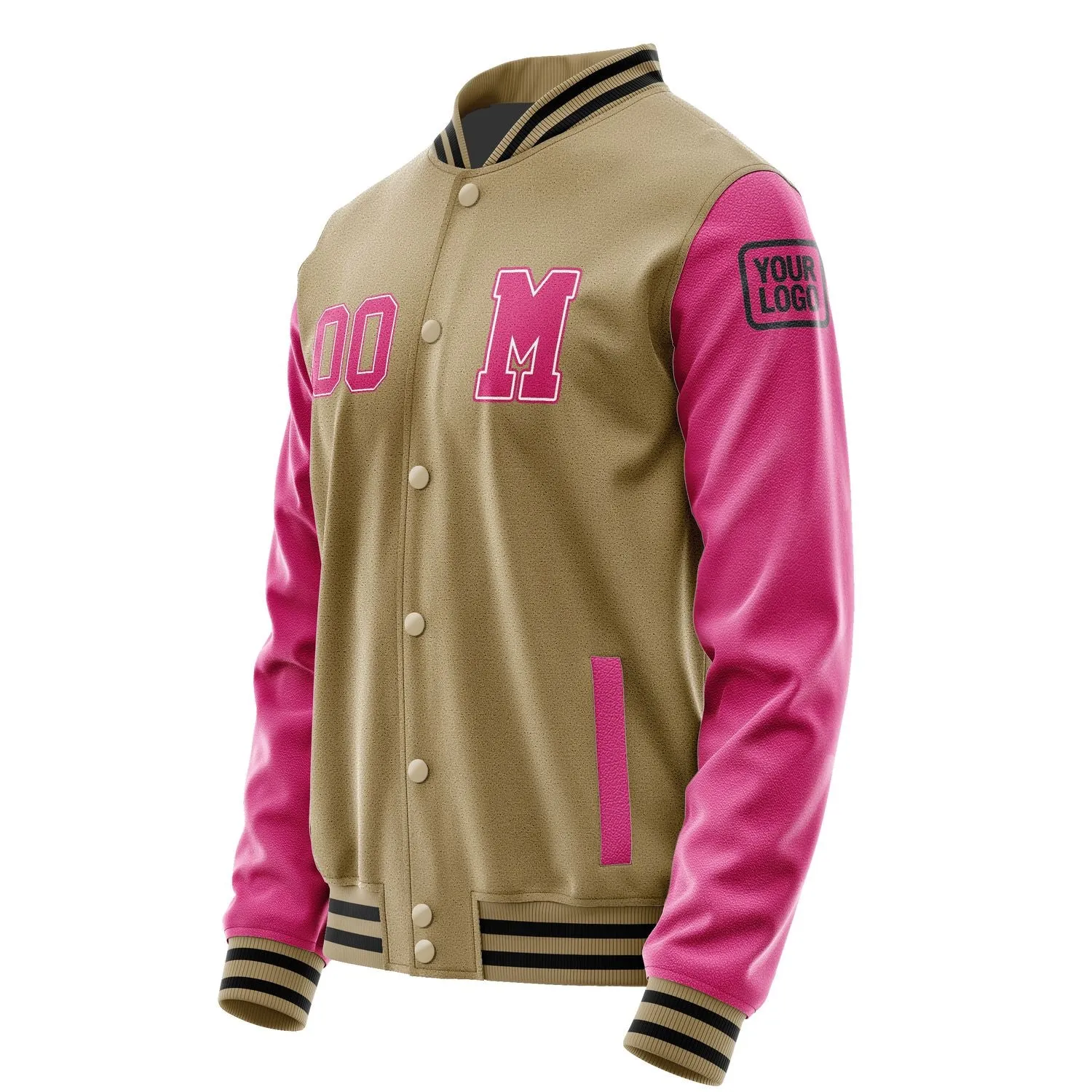 Custom Light Khaki Pink Jacket