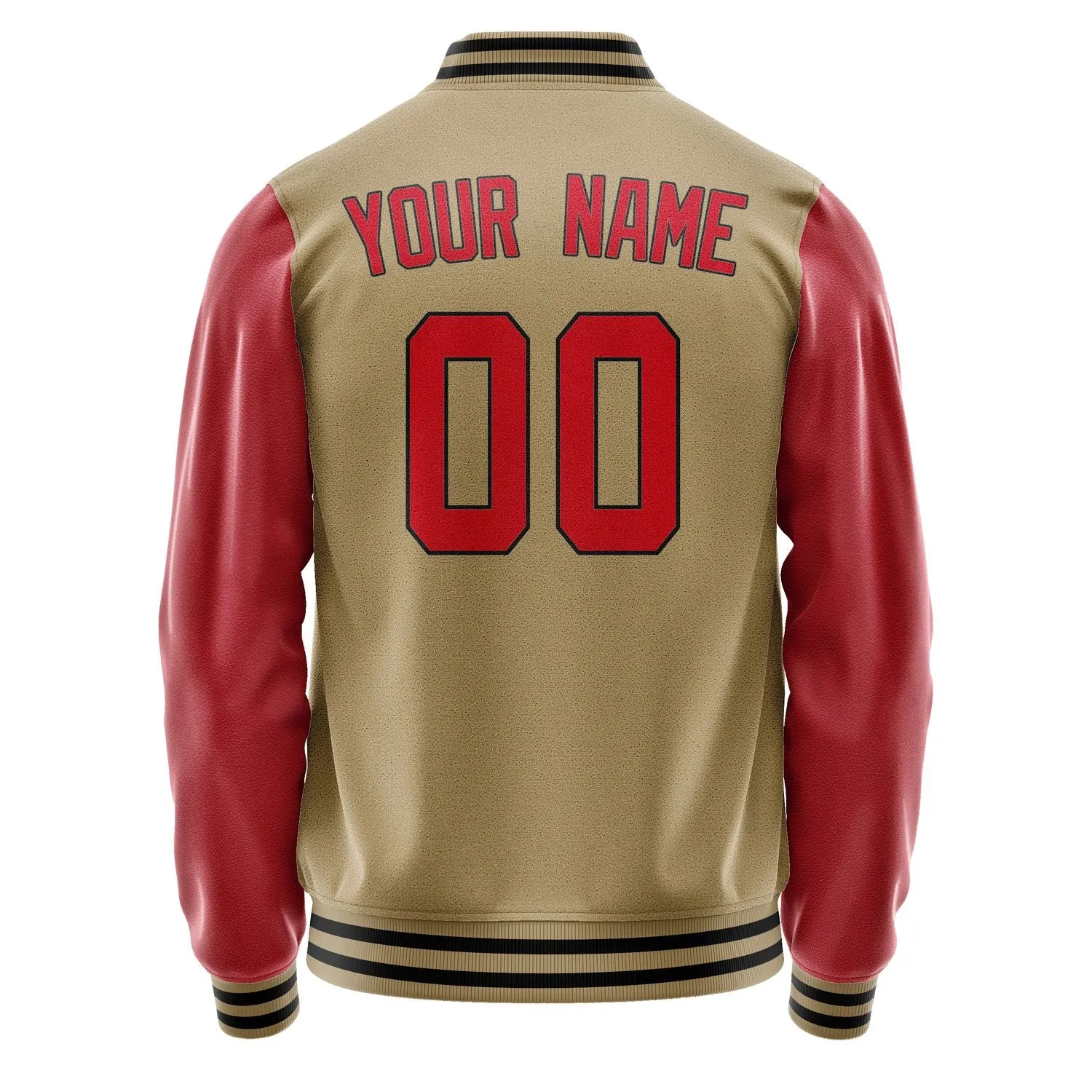 Custom Light Khaki Red Jacket