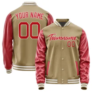 Custom Light Khaki Red Jacket