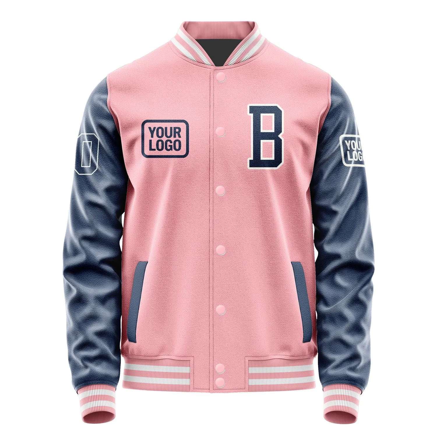 Custom Light Pink Blue Jacket