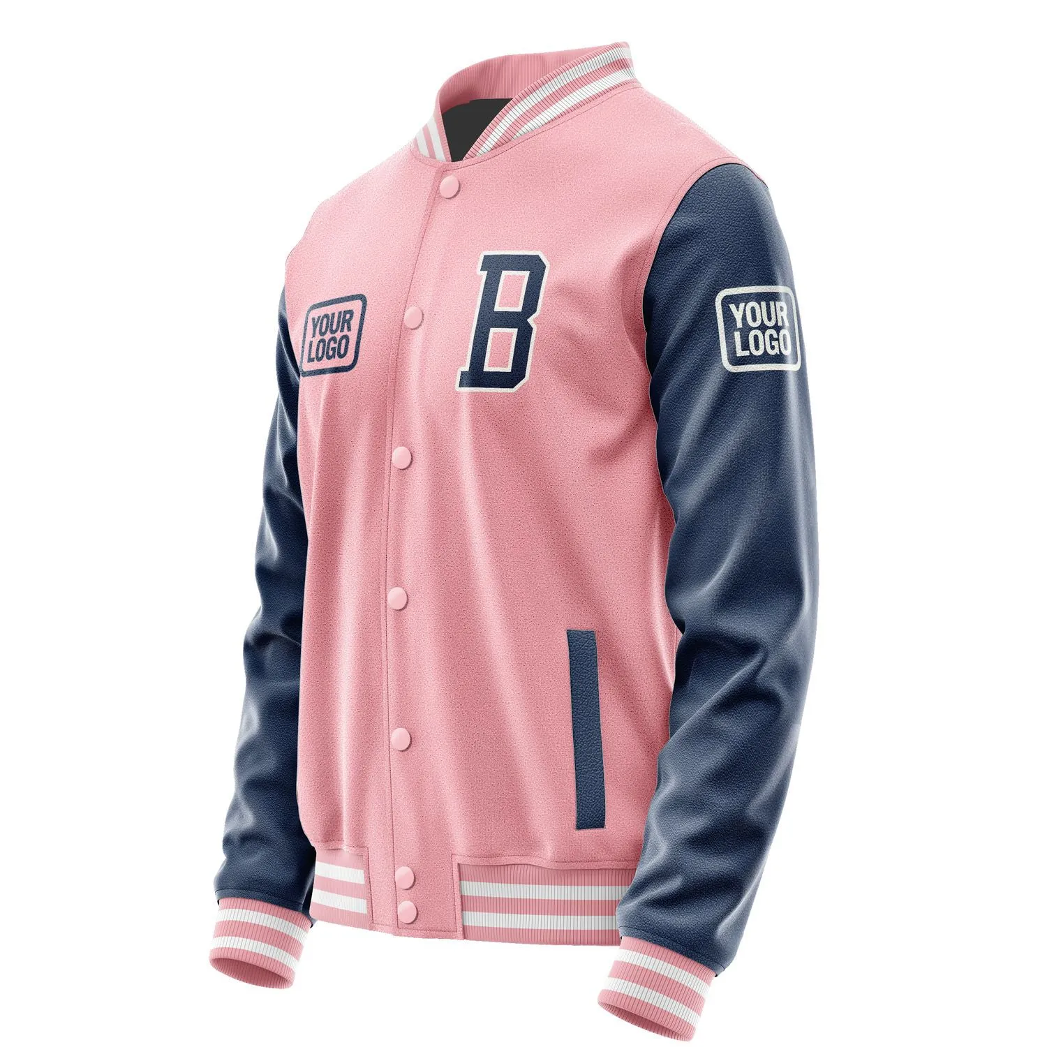 Custom Light Pink Blue Jacket