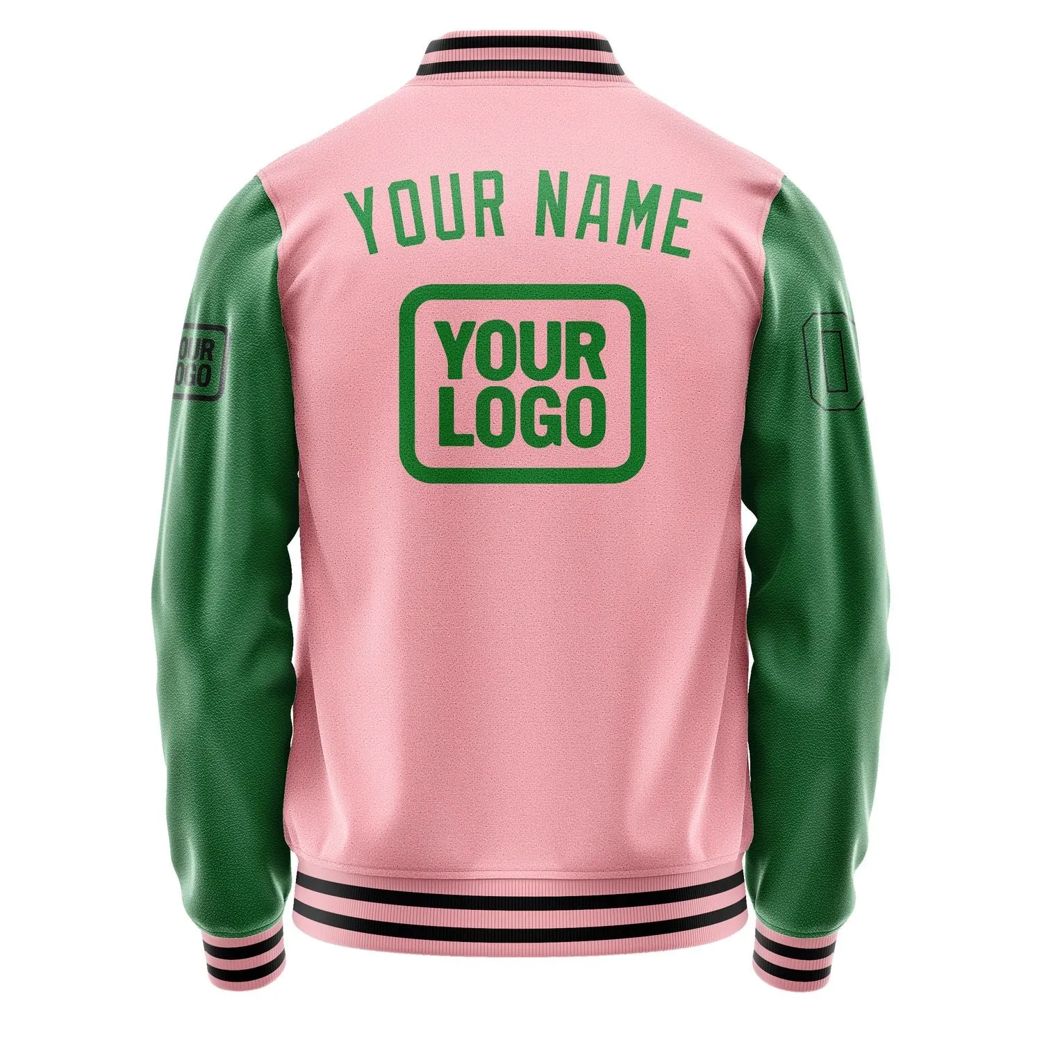 Custom Light Pink Emerald Green Jacket