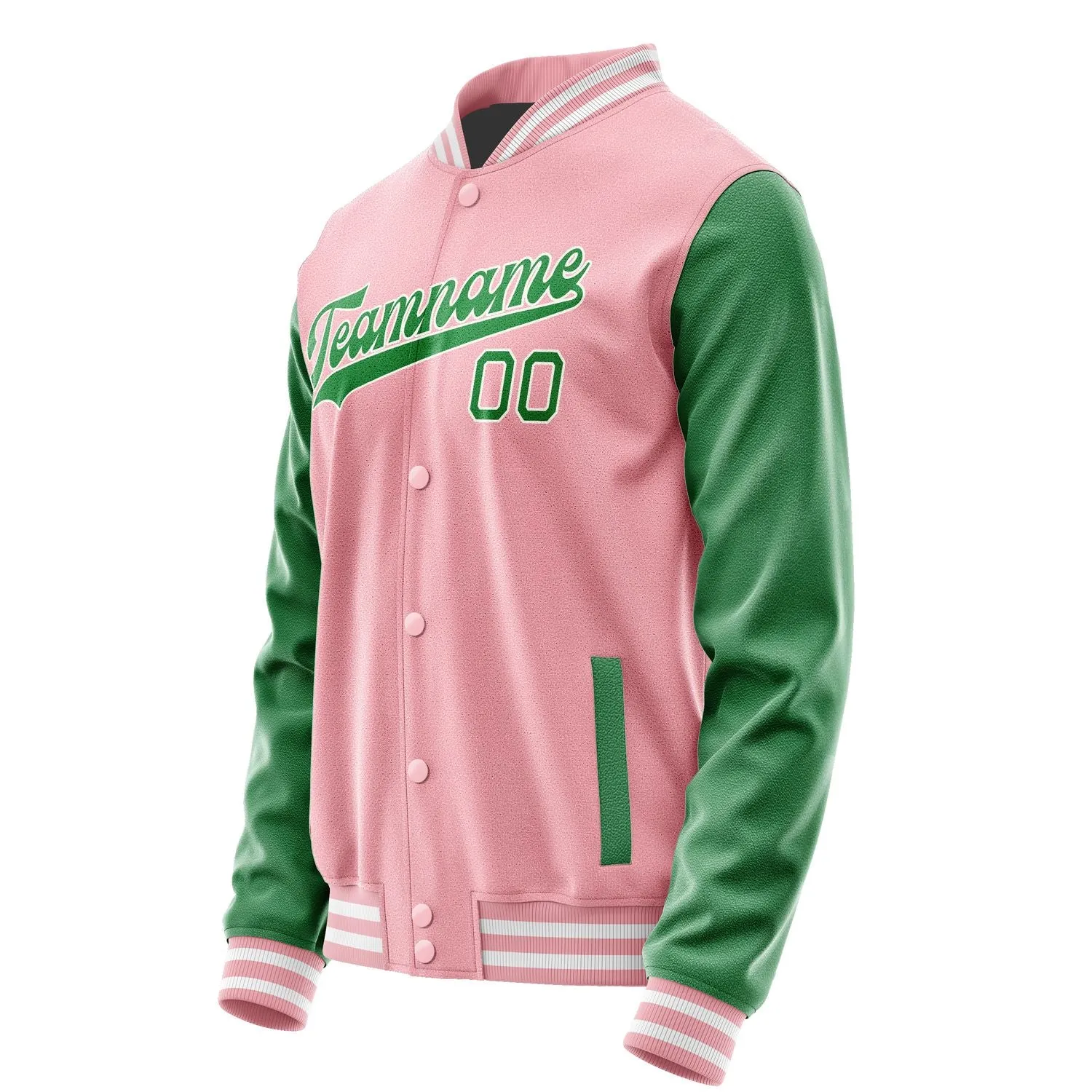 Custom Light Pink Emerald Green Jacket