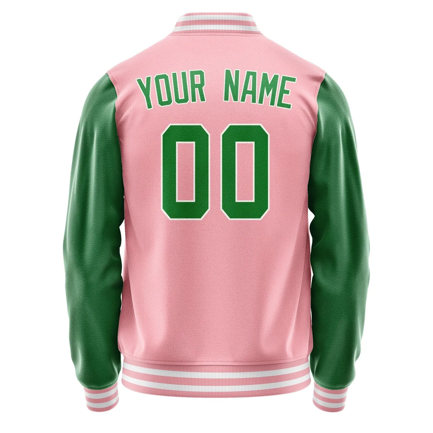 Custom Light Pink Emerald Green Jacket