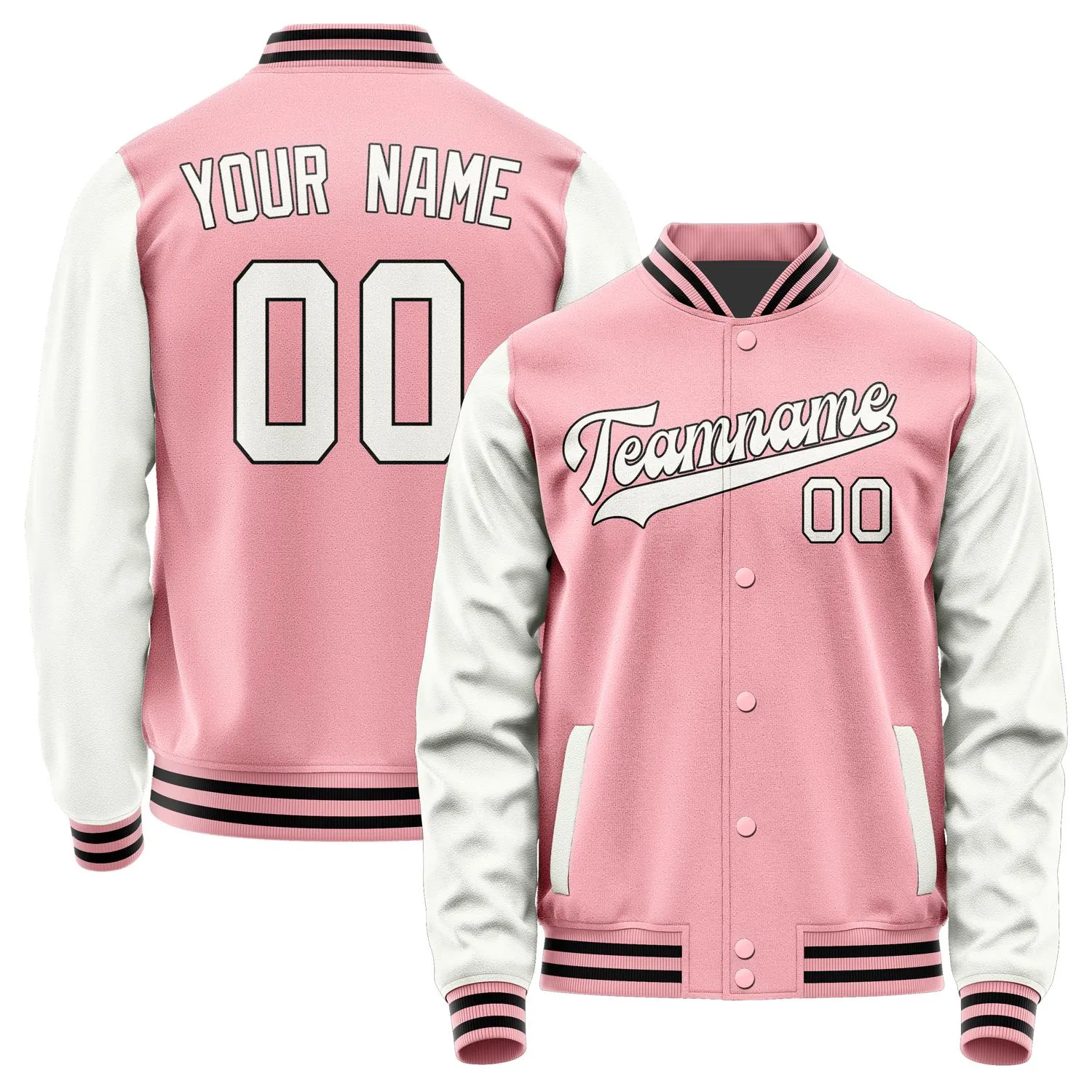 Custom Light Pink White Jacket