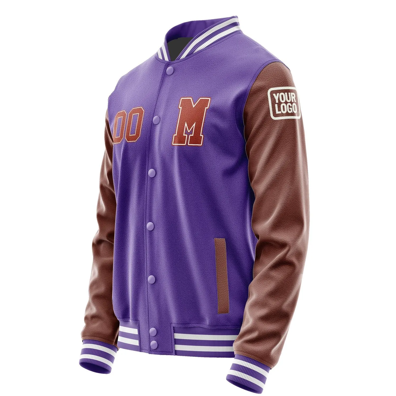 Custom Light Purple Coral Red Jacket