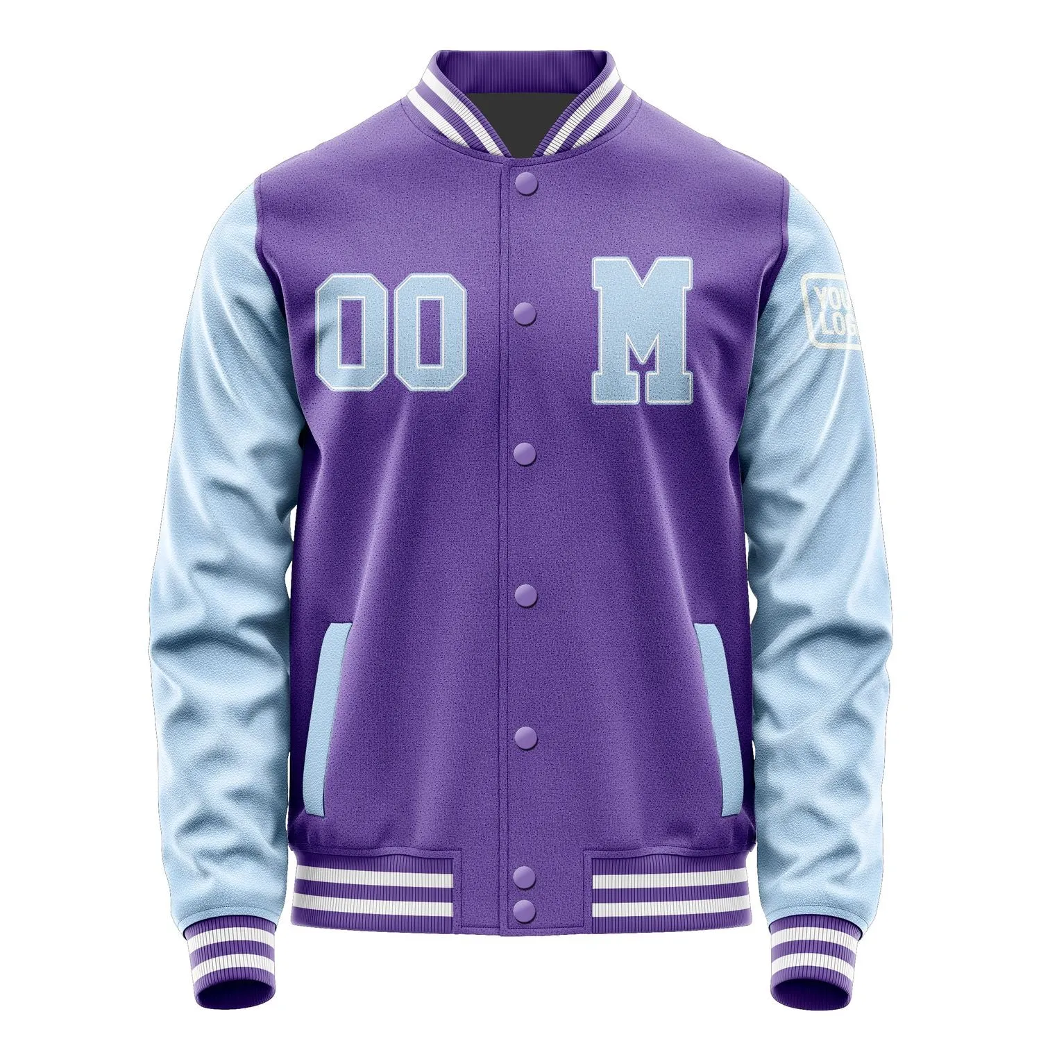 Custom Light Purple Light Blue Jacket