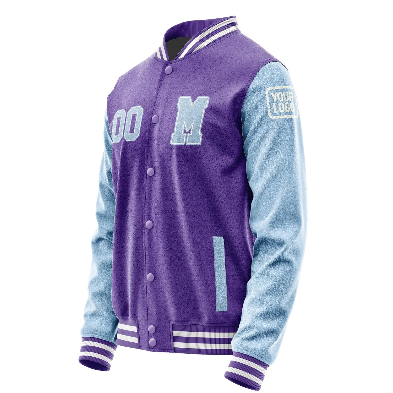 Custom Light Purple Light Blue Jacket