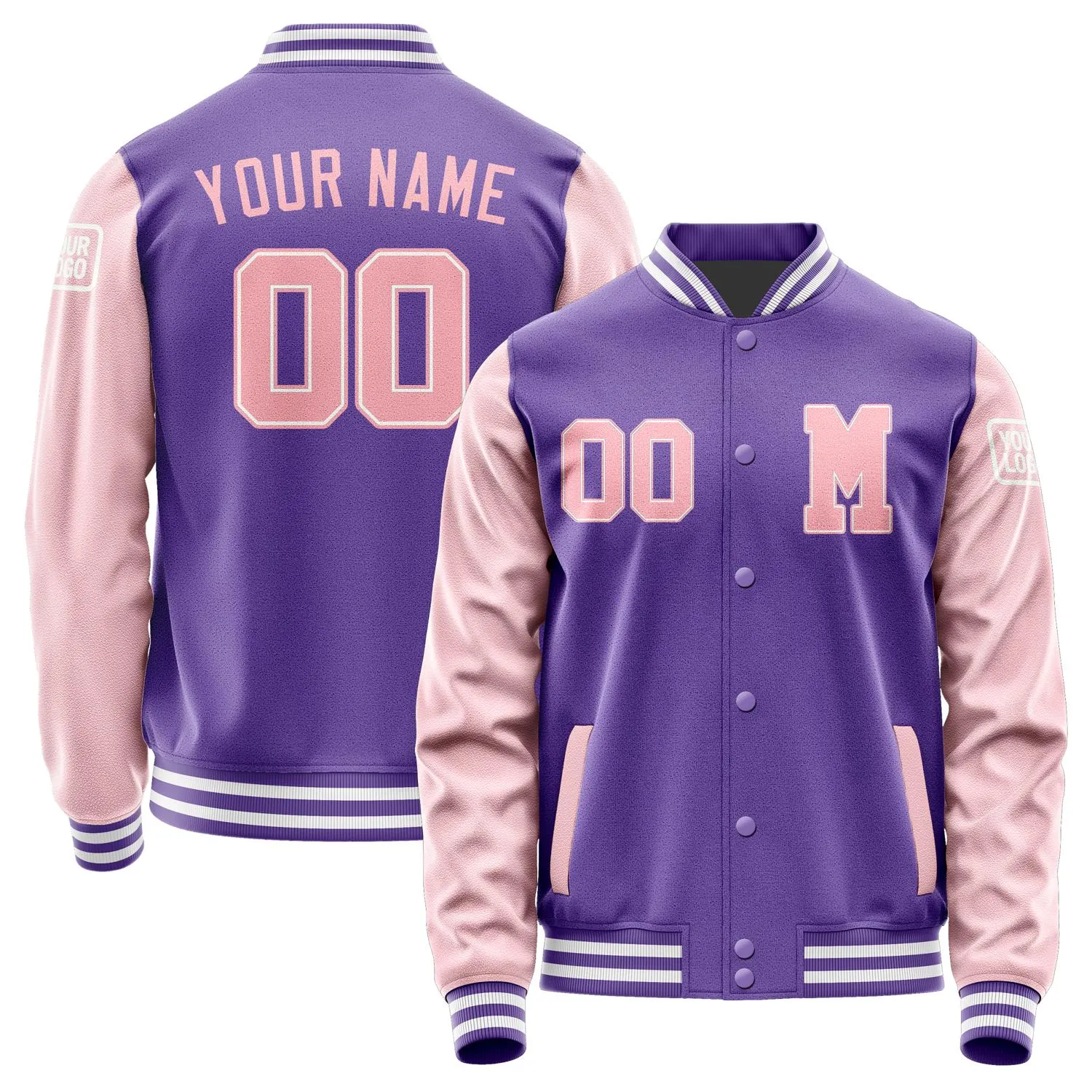 Custom Light Purple Light Pink Jacket