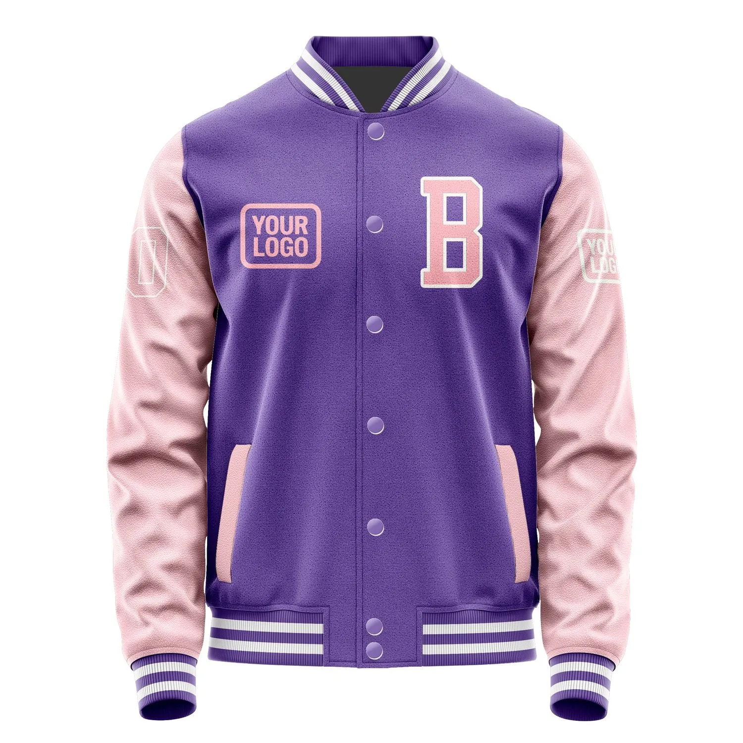 Custom Light Purple Light Pink Jacket