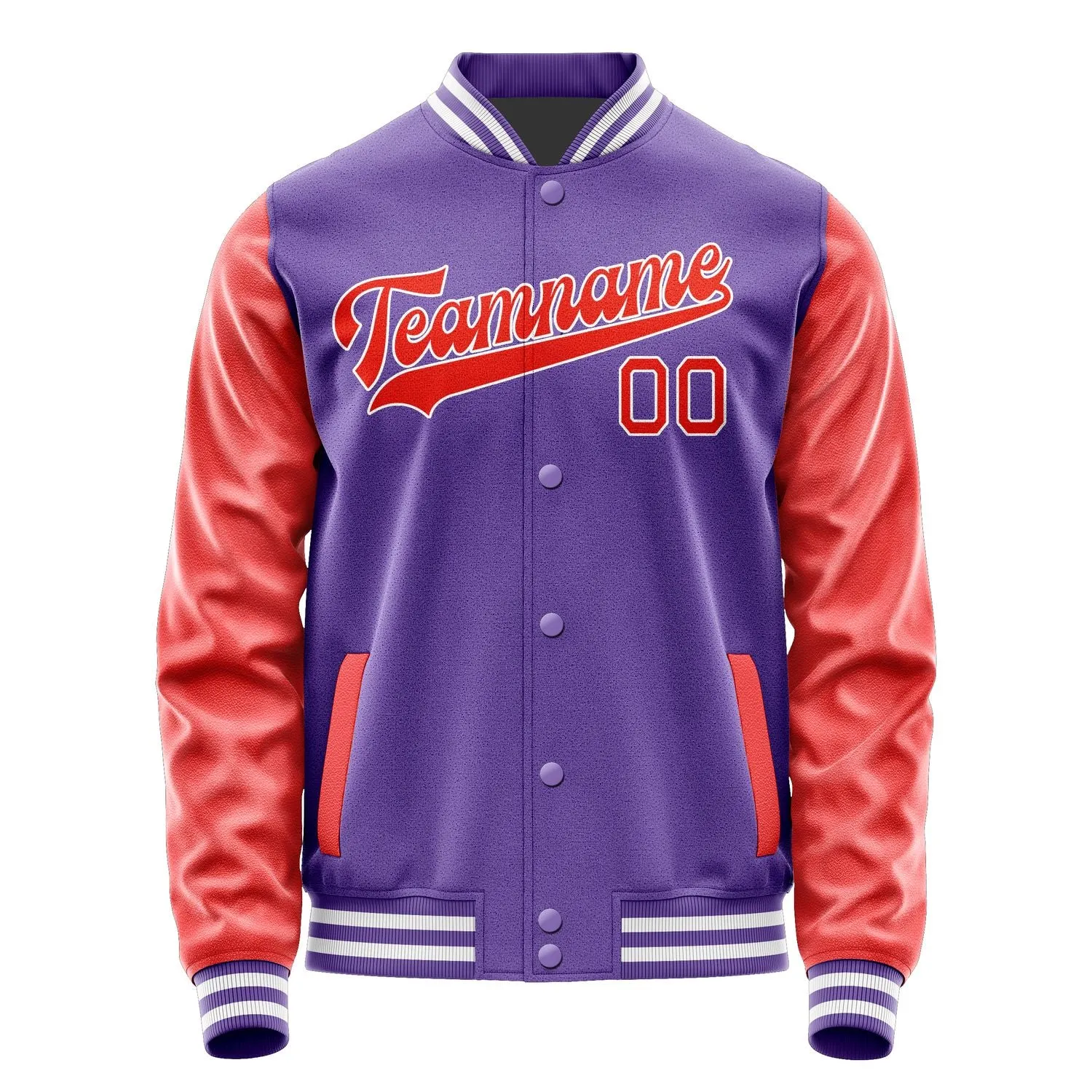 Custom Light Purple Orange Red Jacket