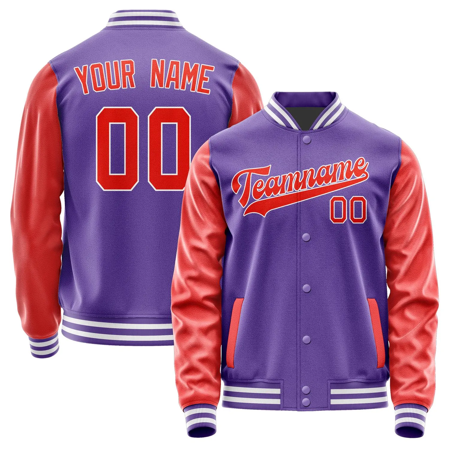 Custom Light Purple Orange Red Jacket