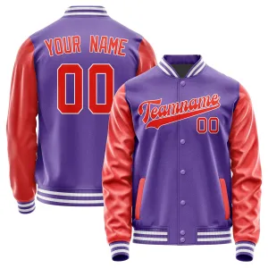 Custom Light Purple Orange Red Jacket