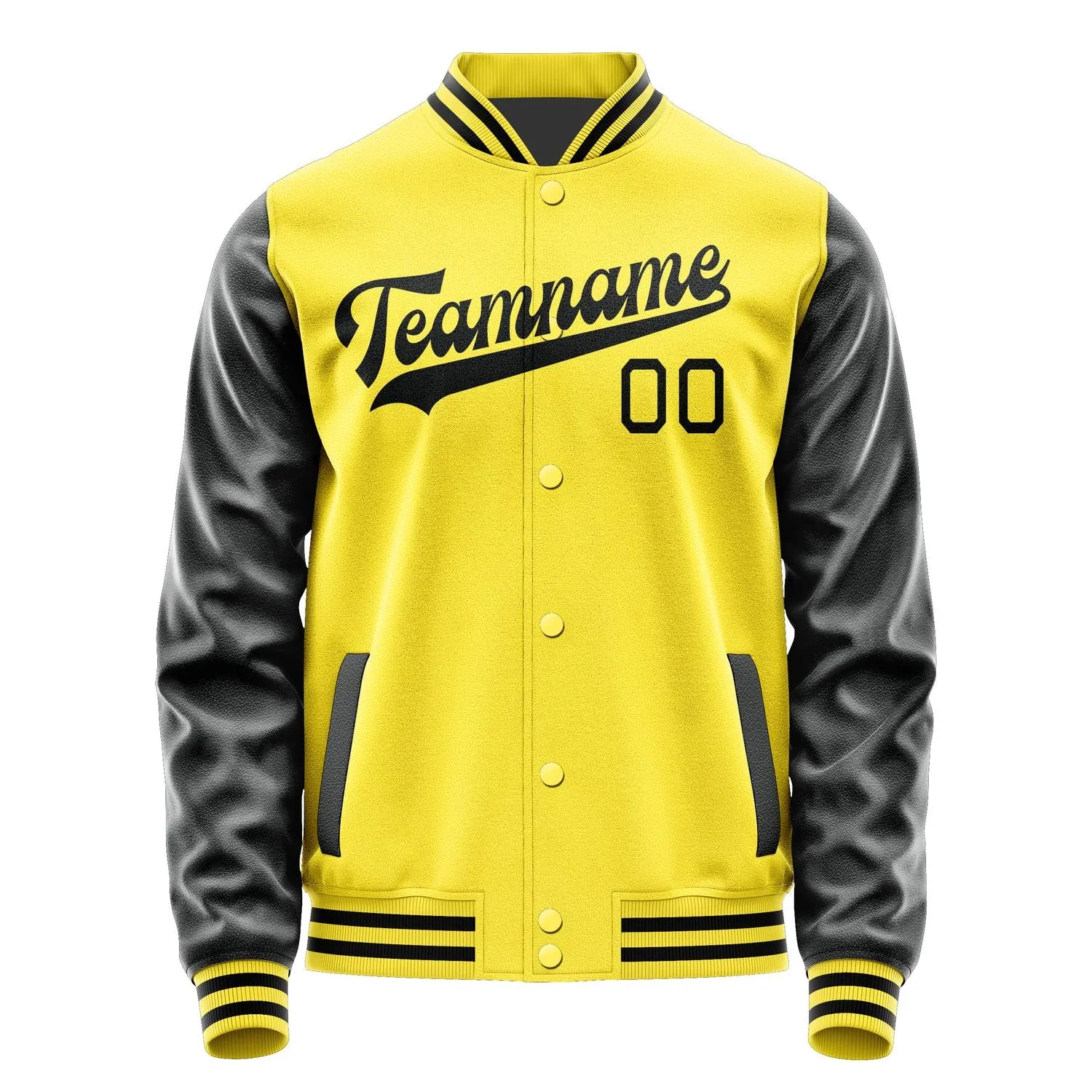 Custom Light Yellow Black Jacket