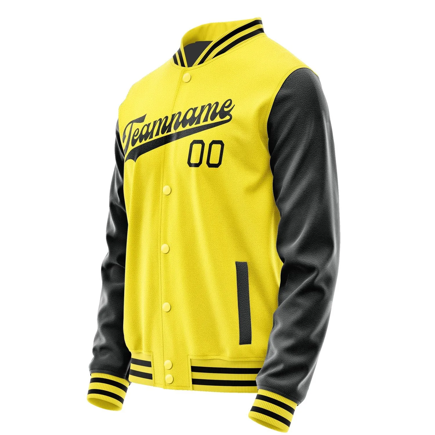 Custom Light Yellow Black Jacket