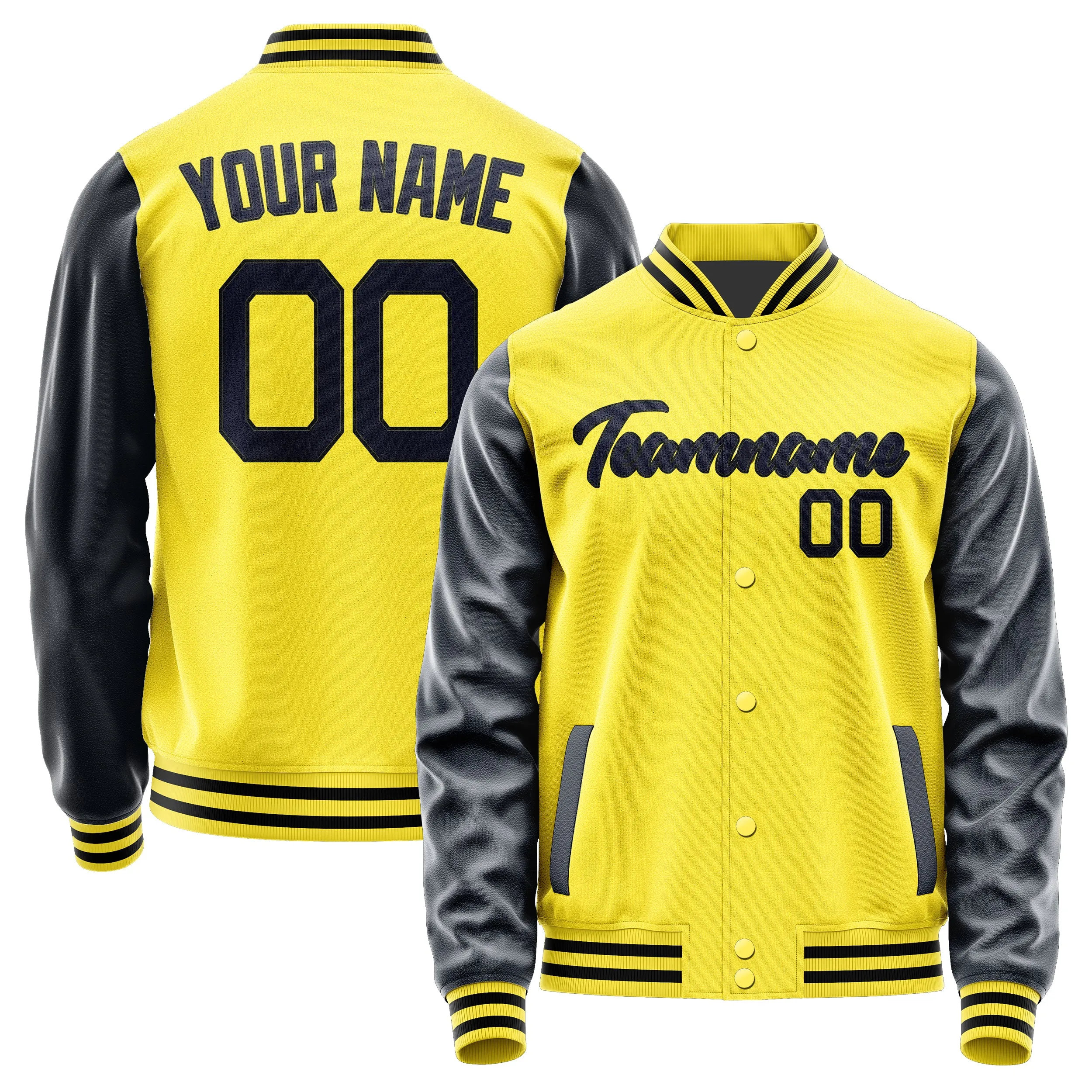 Custom Light Yellow Navy Jacket