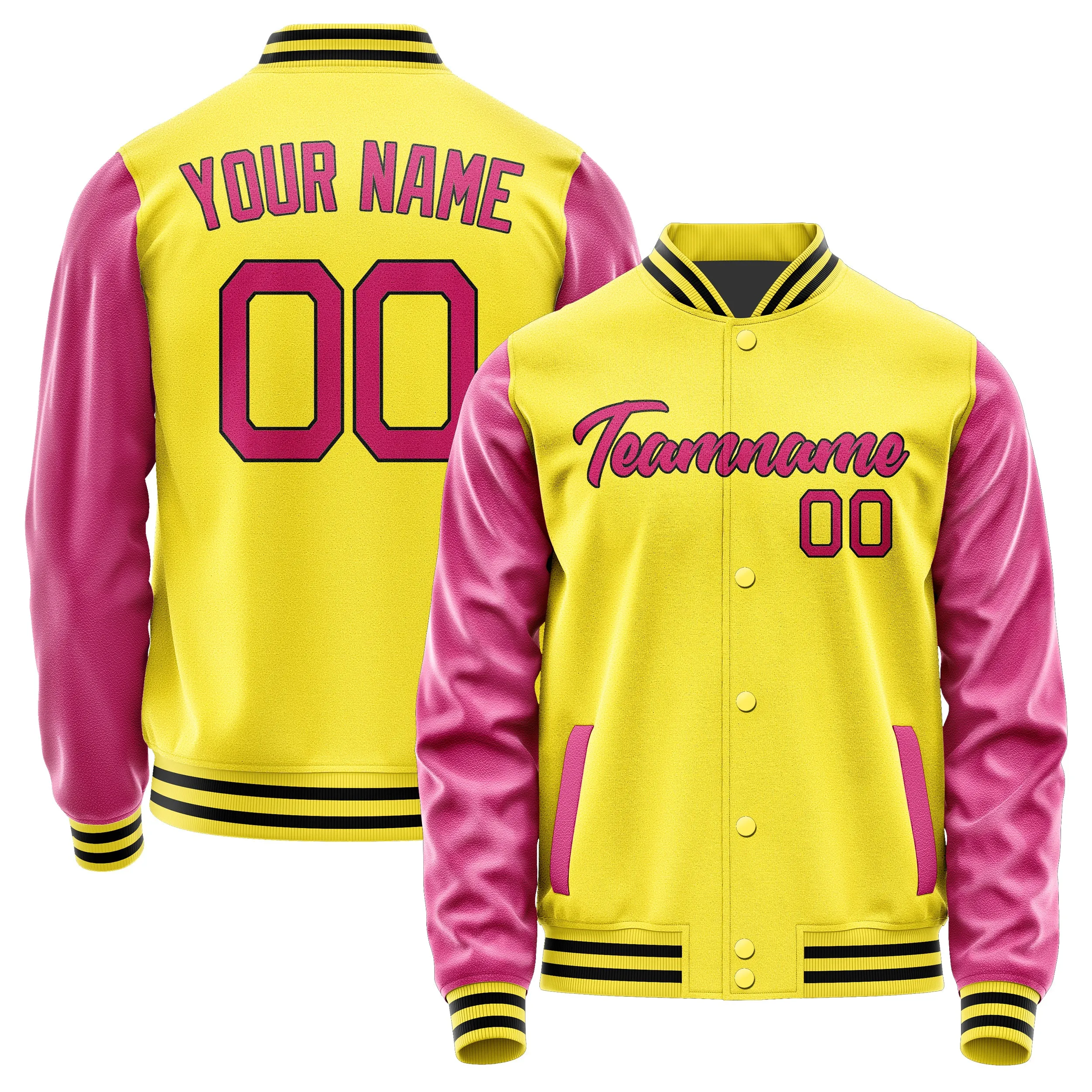 Custom Light Yellow Pink Jacket