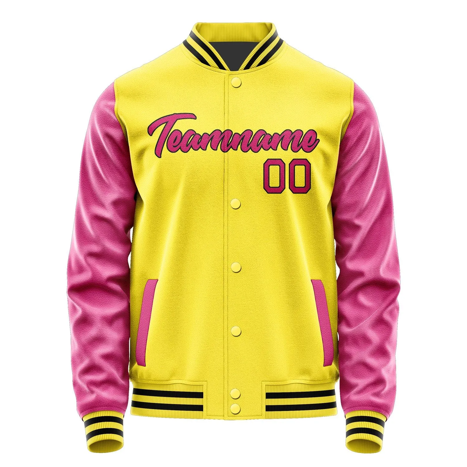 Custom Light Yellow Pink Jacket