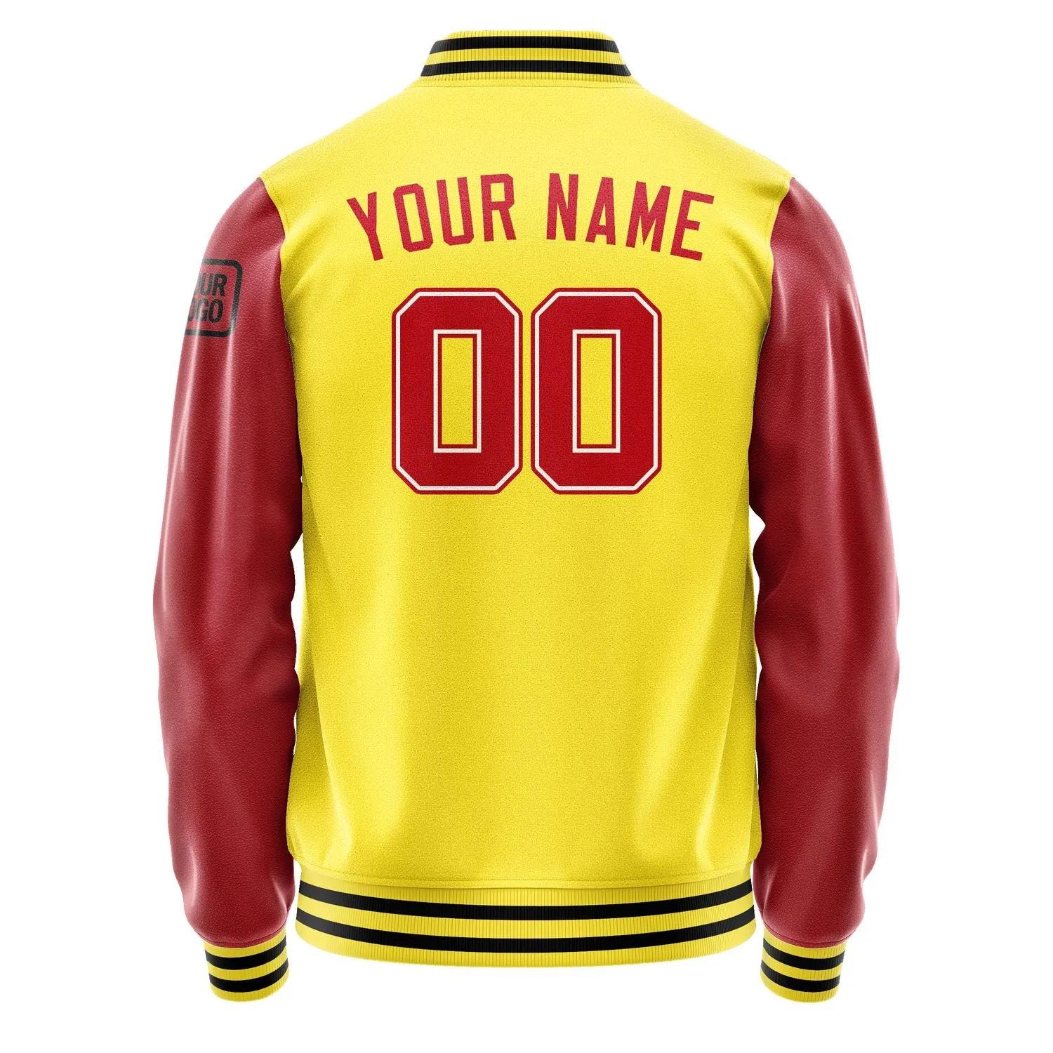 Custom Light Yellow Red Jacket