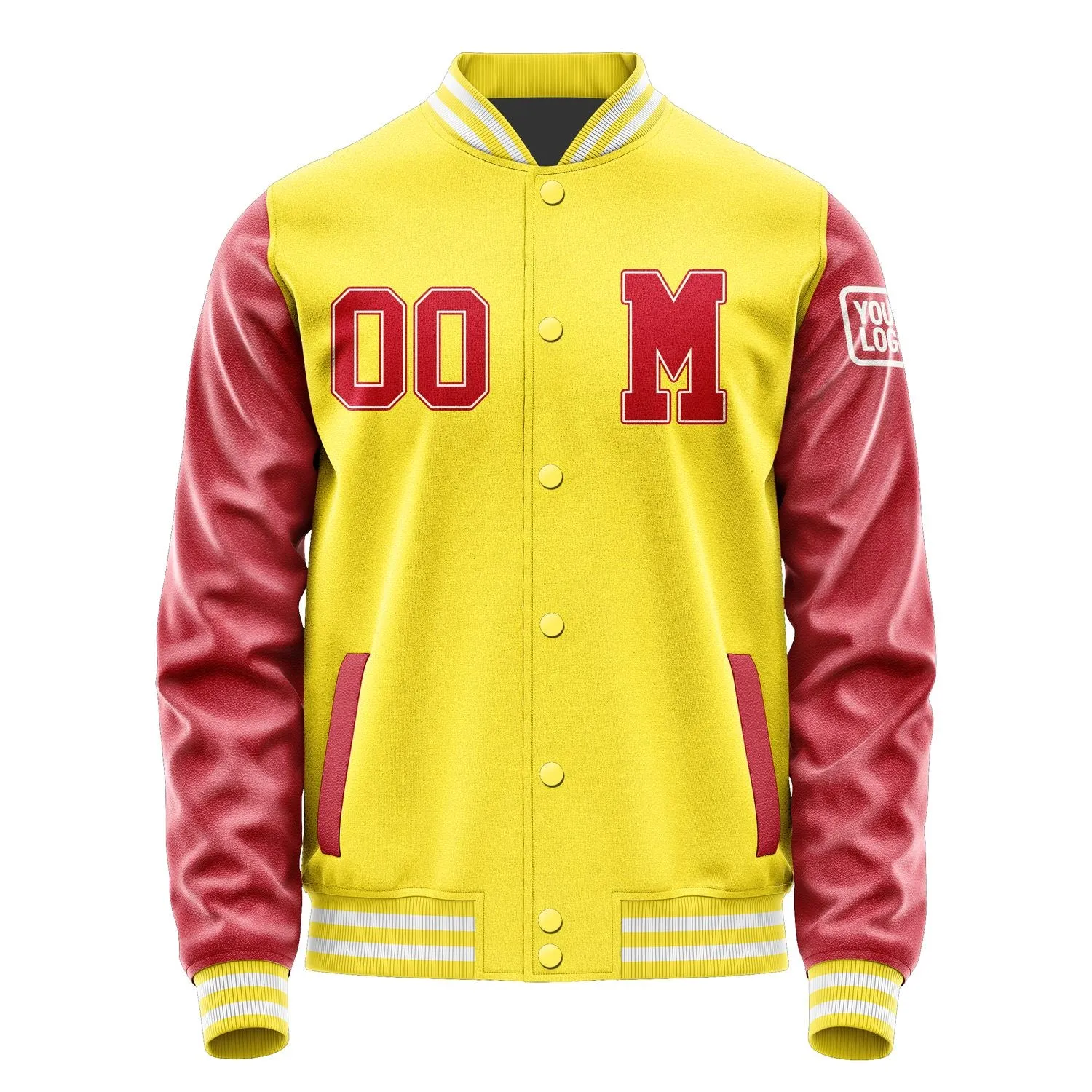 Custom Light Yellow Red Jacket