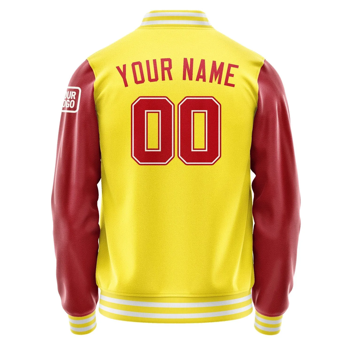 Custom Light Yellow Red Jacket