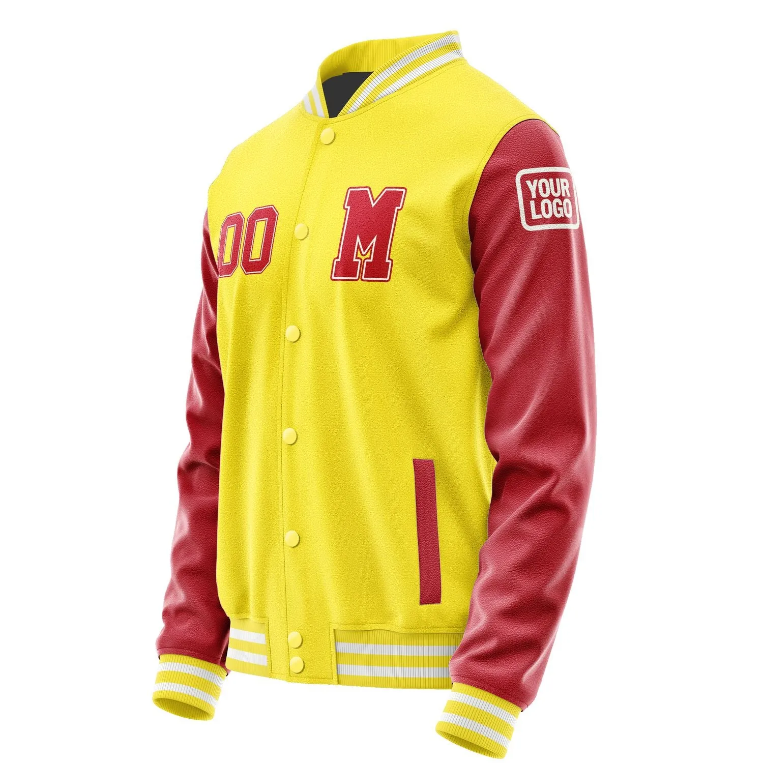 Custom Light Yellow Red Jacket
