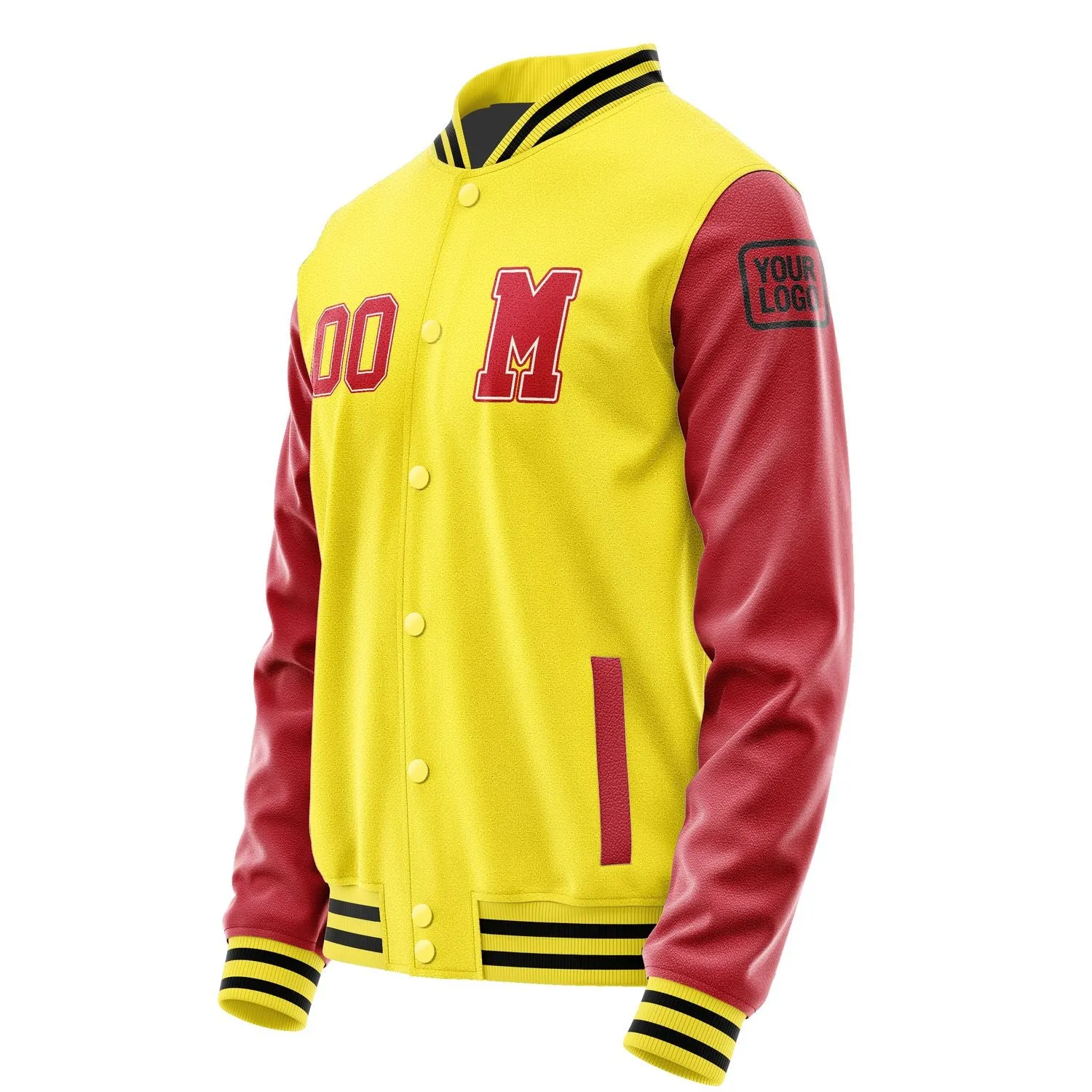 Custom Light Yellow Red Jacket